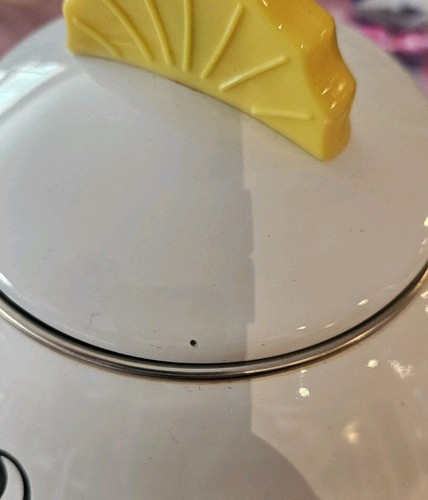 RARE VINTAGE M. KAMENSTEIN WHITE ENAMEL FISH WHISTLING TEA KETTLE POT W/BUBBLES - Bild 6 von 8