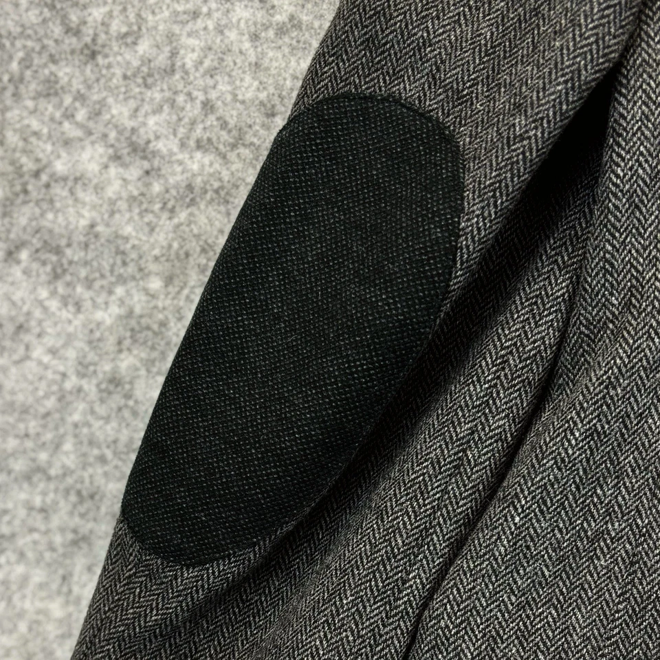 Next herringbone blazer jacket size UK 38R Tailored Fit Brown mix Elbow Patches - Image 4 of 4