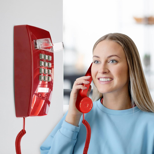 Retro Wall Mount Phone with Loud Mechanical Ringer Vintage Wall Phones for Landl - Picture 7 of 12