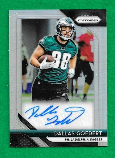 DALLAS GOEDERT 2018 PANINI PRIZM SILVER AUTO ROOKIE FOOTBALL CARD RA-DG