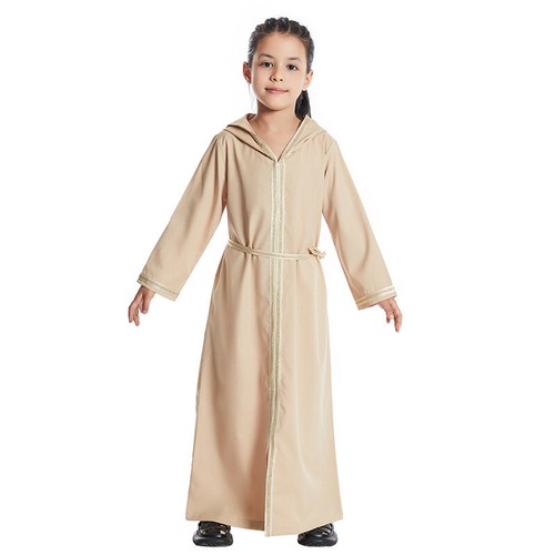 Muslim Islamic Kids Girls Abaya Kaftan Long Dress Dubai Arab Hooded Prayer Dress - Picture 15 of 49