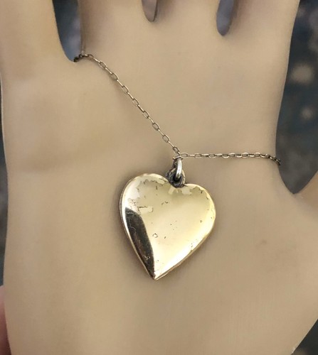 Collar de medallón de corazón firmado en esterlina Find 1/20 12 k - Imagen 11 de 12