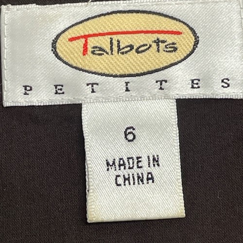 Talbots Black & White Floral Wrap Dress W/ Short Sleeves Collared Neckline Sz 6P - Picture 7 of 9