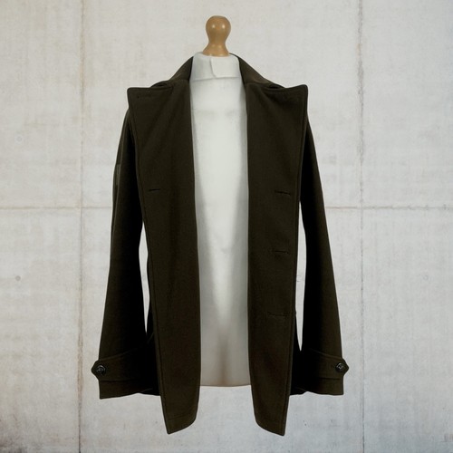 Pretty Green Wool Blend Double Breasted Slim Fit Military Pea Coat Size Small - Picture 18 of 21