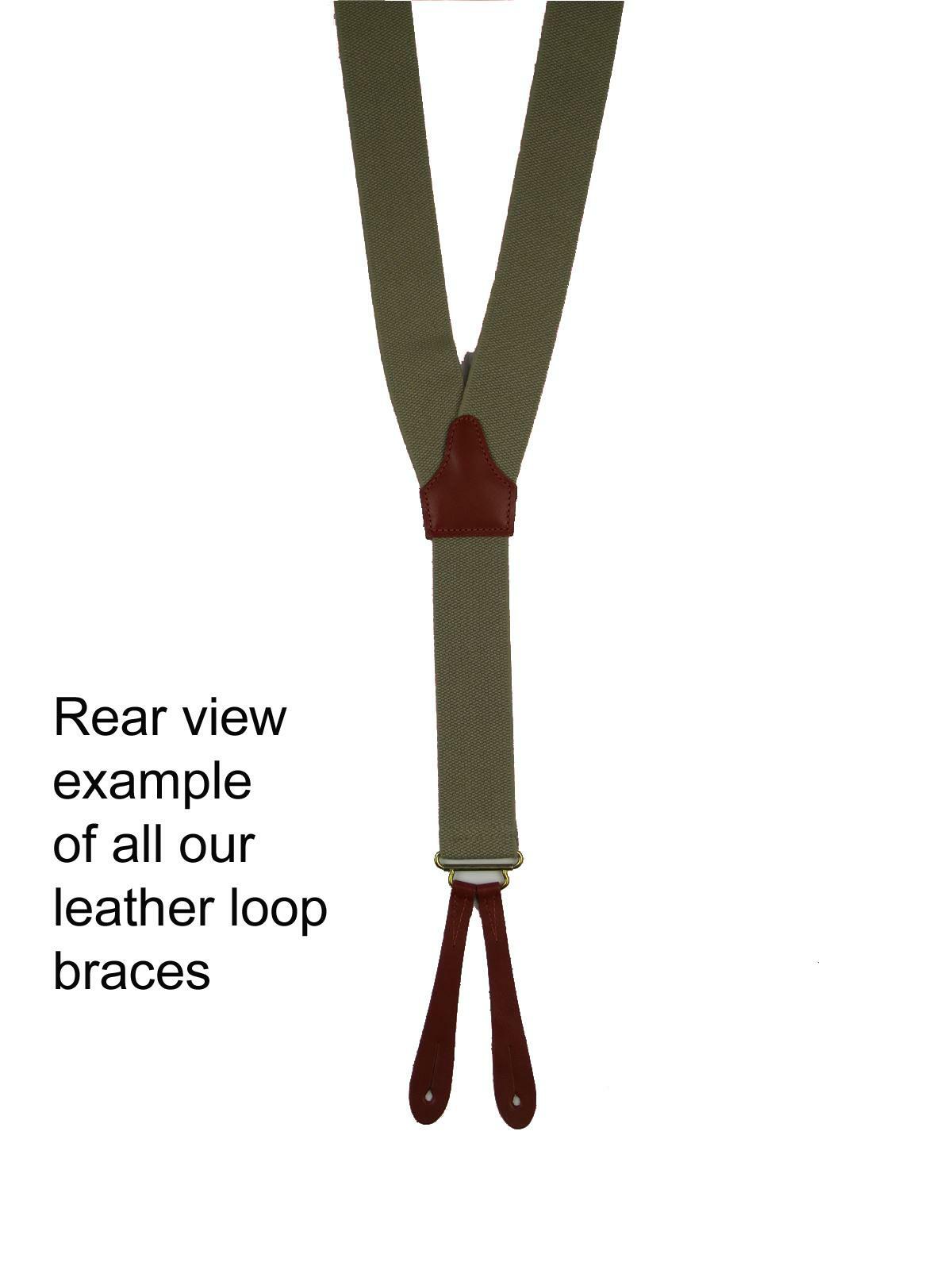HIGH QUALITY HAND MADE Navy & Blue Real Leather Loop Retro Y-Back Trouser Braces HIGH QUALITY HAND MADE Navy & Blue Real Leather Loop Retro Y-Back Trouser Braces