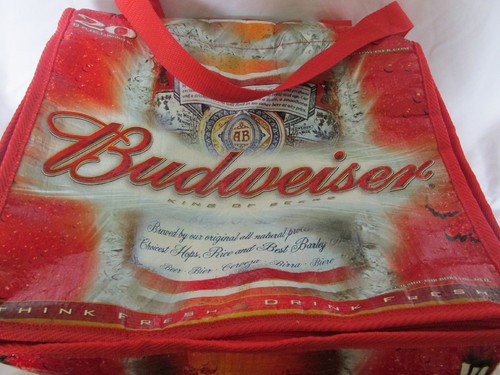 Oakland Raiders Football Red Budweiser Beer Folding Collapsible Insulated Cooler - Picture 2 of 4