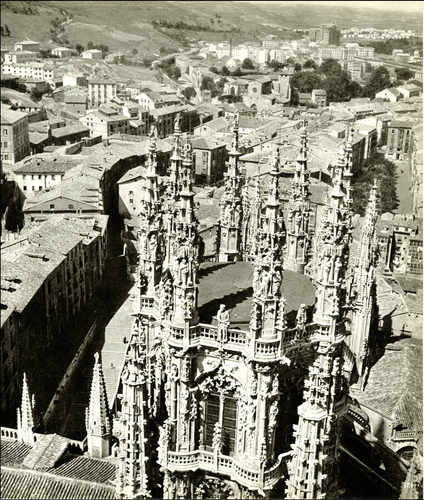 1958 Vintage Print Spanish Cathedral In Burgos 1567 Ornate City Central Lantern - Picture 1 of 3