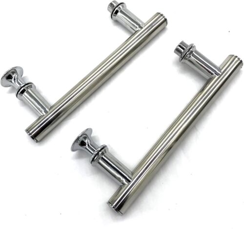 YUANQIAN Chrome ABS Shower Door Handle | 145mm (14.5cm) Hole to Hole (1pair-slvr - Picture 1 of 4