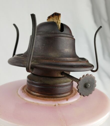 Antique Fostoria P&A Gone with Wind Painted Floral Parlor Kerosene Oil Lamp GWTW - Picture 9 of 16