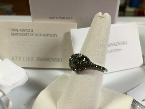 Atelier Swarovski Core Collection Moselle Stacking Ring Grey 55 58 New Box $149 - Picture 4 of 6