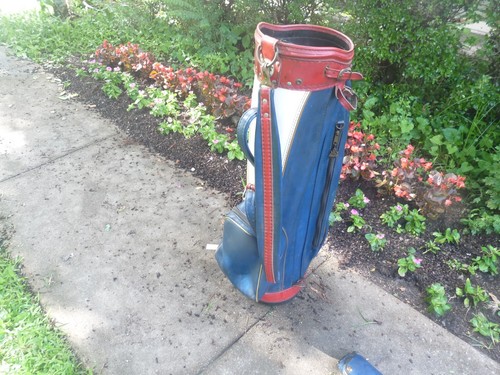 Classic Red/White/Blue Hot-Z ProGroup Cart Golf Bag w Rain Hood - Picture 6 of 7