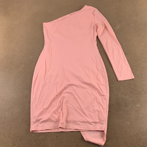 PrettyGarden Women's Medium Blush Pink One Shoulder Asymmetrical Wrap Dress NWT - Picture 3 of 8