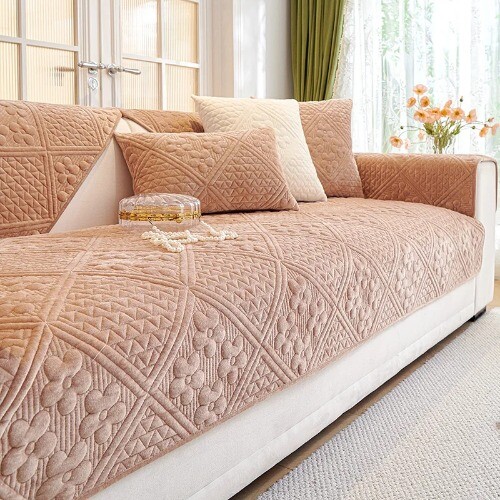 Floral Pattern Thicken Sofa Cover Universal Soft Velvet Sofa Non-slip Couch Room - Picture 27 of 33