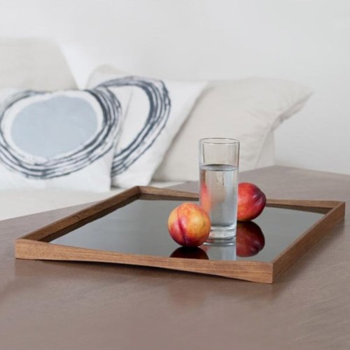 Bandeja giratoria Finn Juhl, negro/blanco. Teca. Laminado. Hecho por arquitecto. 761-ARC - Imagen 7 de 10
