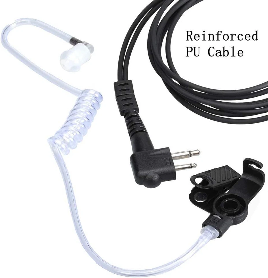 Earpieces for Motorola Walkie Talkies with Mic 2 Pin Acoustic Tube Headset & PPT - Image 2 of 4
