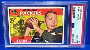 1968 Topps Football Bart Starr Card #1 PSA 8 NM-MT  Centered Packers NFL