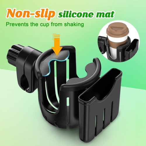 Universal Cup Bottle Phone Holder For Wheelchair Stroller Walker Bike Scooter - Picture 6 of 6