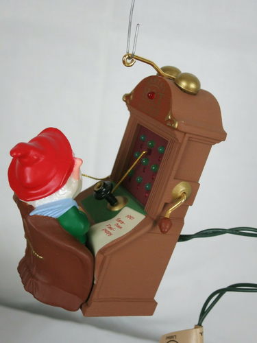 Hallmark Keepsake Santa's Hot Line Ornament 1991 Magic Blinking Lights Works EUC - Picture 5 of 12