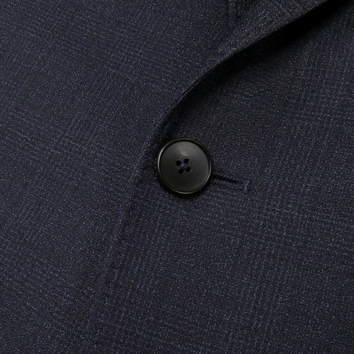 Zegna Navy Blue Shadow Plaid Wool Slim Tailored Jacket 50R US 40R - Picture 8 of 13