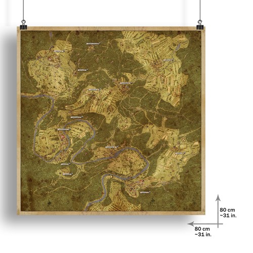 Map Poster Game Map Print 80x80cm Wall Decor For Kingdom Come Deliverance - Picture 2 of 22