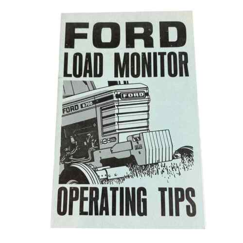 Ford Load Monitor Operating Tips (6700 TRACTOR) Manual Booklet - Afbeelding 1 van 4
