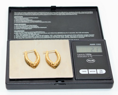 14K Massivgold 18,50 mm Reifen Ohrringe Gold Ohrringe Gold Reifen Verlängerte Reifen - Bild 9 von 9