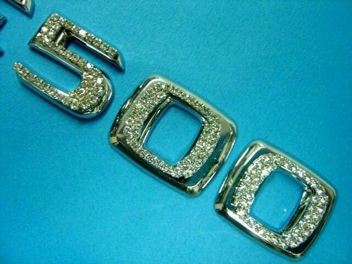 CRYSTAL * E500 * Made with Swarovsk TRUNK LETTER BADGE FOR MERCEDES BENZ E-CLASS - Picture 3 of 3