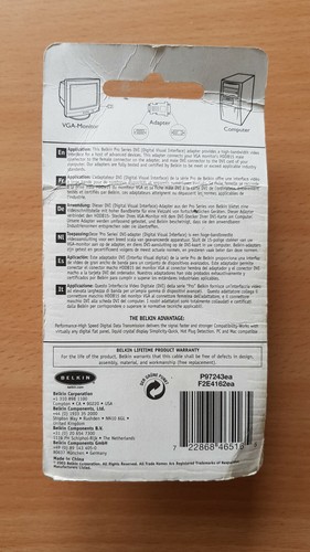 Belkin DVI to VGA (monitor) adapter - Nieuw / New - Afbeelding 2 van 2