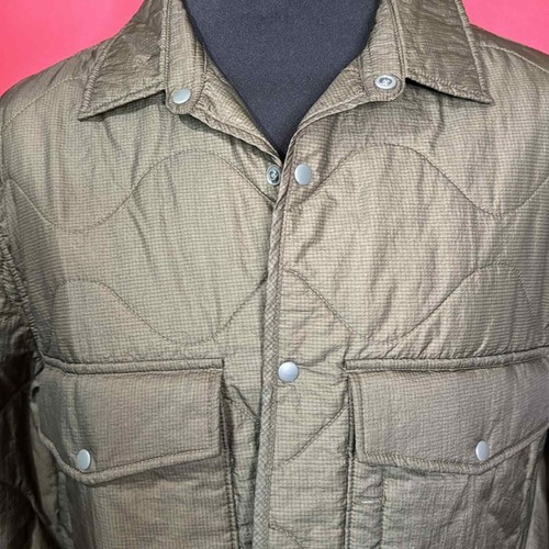 Express Green Puffer Button Up Jacket Size XL - Picture 2 of 7