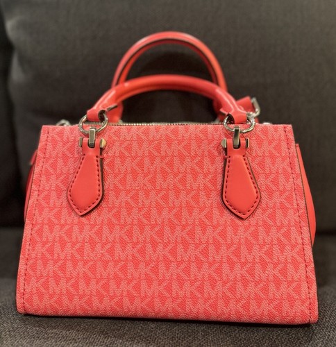 MICHAEL KORS Marilyn kleine Schultasche aus Kunstleder Umhängetasche Geranie (pink) Neu mit Etikett - Bild 3 von 6