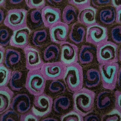 RIsing Tide Clutch Felted Wool Wallet Bag Pouch, Circles & Spirals. - Picture 3 of 7