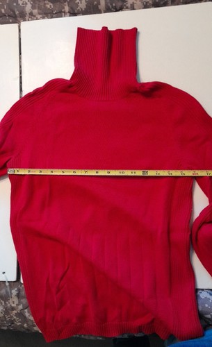 Ralph Lauren Polo Jeans Co Vintage Red Large Ribbed Knit Roll Turtleneck Sweater - Picture 6 of 9