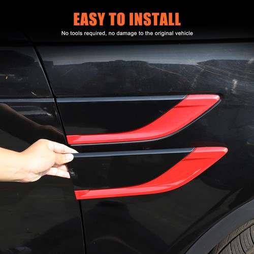 ABS Red Black For Land Rover Discovery 5 2017-24 Side Fender Air Vent Cover Trim - Picture 2 of 24