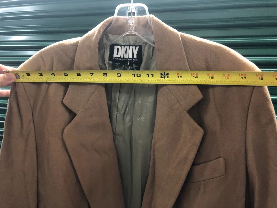 Blazer DKNY Donna Karan Nueva York Mezcla Lana Talla 8 Beige Foto 4 de 4