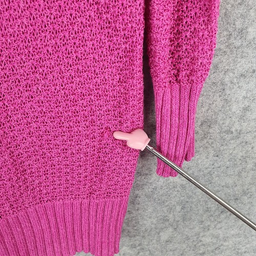 Calvin Klein Jumper Womens Extra Small Pink Knit V Neck Pullover 10101 - Picture 3 of 14