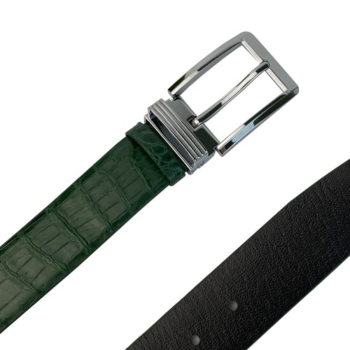 1.5"W Real Leather Men Belt Crocodile Leather Belly Men Skin Leather Pin Buckle - Picture 31 of 38