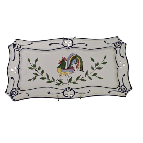 Vintage RCCL Hand-Painted Rooster Ceramic Platter Tray *REPAIRED - Bild 1 von 4