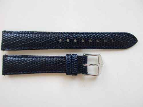 Hirsch Rainbow Lizard print blue 16 MM leather watch band strap - Picture 2 of 6