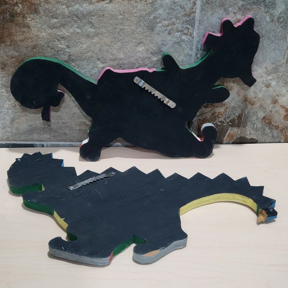 Decoración de habitación infantil vintage de dinosaurios de madera para colgar en la pared Foto 3 de 4