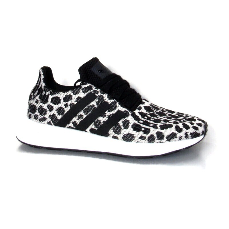 Adidas swift run black and white leopard best sale