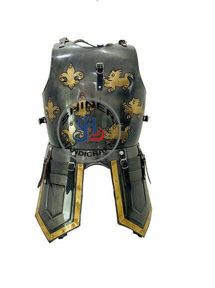 Costume di Halloween con corazza da cavaliere medievale con finitura anticata Costume di Halloween con corazza da cavaliere medievale con finitura anticata