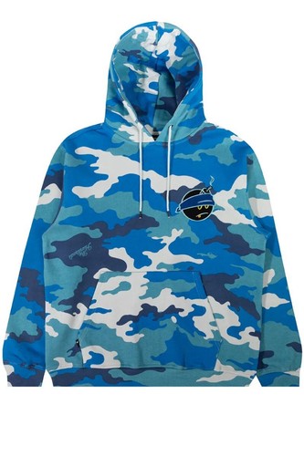 Felpa con cappuccio pullover mimetico THE HUNDS "ADAM BOMB" perfetta XL blu ricamata nuova con etichetta - Foto 2 di 11