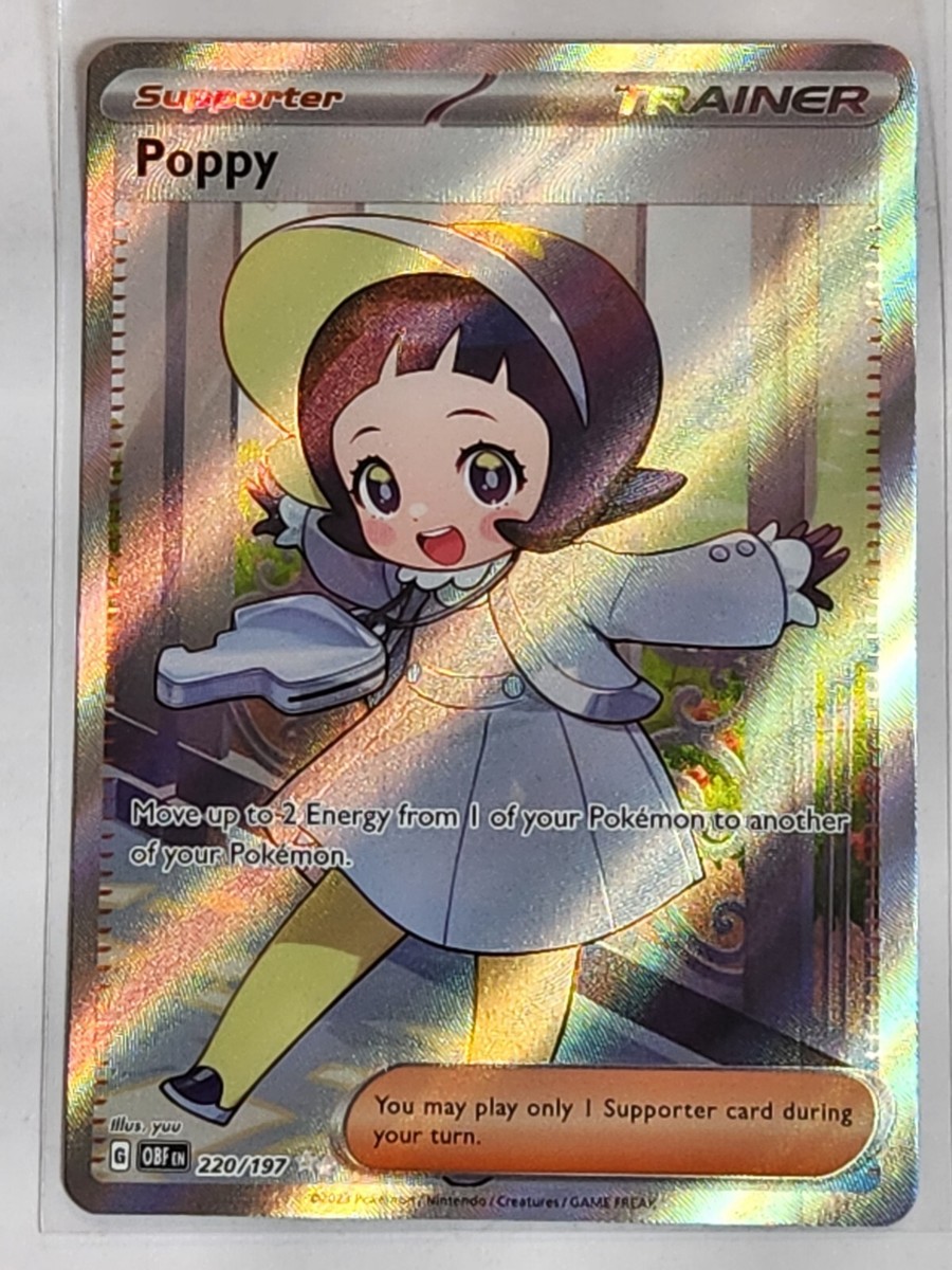 Poppy 220/197 Full Art Obsidian Flames Pokemon Card | eBay Poppy 220/197 Full Art Obsidian Flames Pokemon Card | eBay
