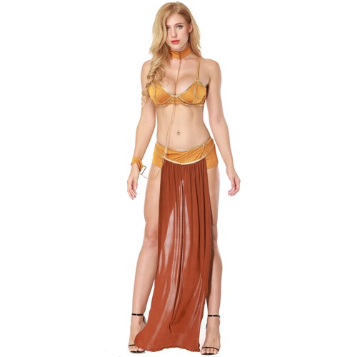 Damen Prinzessin Leia Sklavin Bikini Kostüm Star Cosplay Kleid Ägyptisch - Bild 8 von 24
