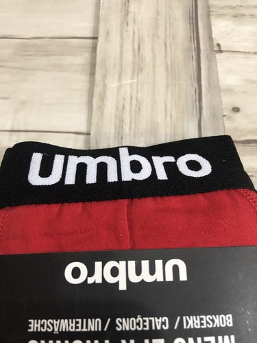 Umbro Boxer Trunks Mens XL Underwear Red Stretch Shorts Cotton 2 Pack A10 - Picture 4 of 6