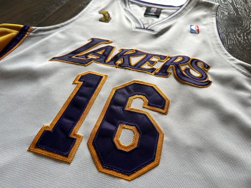 Authentic Adidas Los Angeles Lakers Pau Gasol Alternate White Jersey 40 Finals - Picture 3 of 10