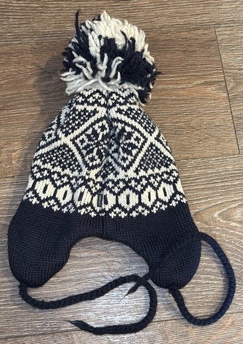 Sombrero de esquí de lana de colección años 70 SMILEY Fair Isle oreja solapa corbata talla única unisex - Imagen 5 de 8