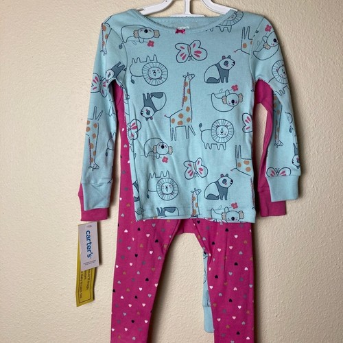 Carter's Girl's Pajamas 2 pairs Size 24M Long Sleeves and Pants Cotton - Picture 6 of 10