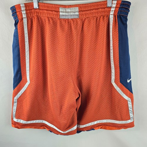 Vintage Nike Shorts 34 Large Orange Blue Reversible Basketball Y2K Heavyweight - Picture 7 of 9