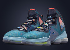 NEW Men's Nike LeBron XIX 19 Basketball Shoes Witness CZ0203 400 Black Blue